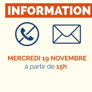 Visuel illustrant l'interruption temporaire de la téléphonie au cdg69