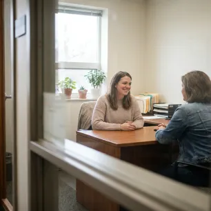 Assistante sociale en entretien